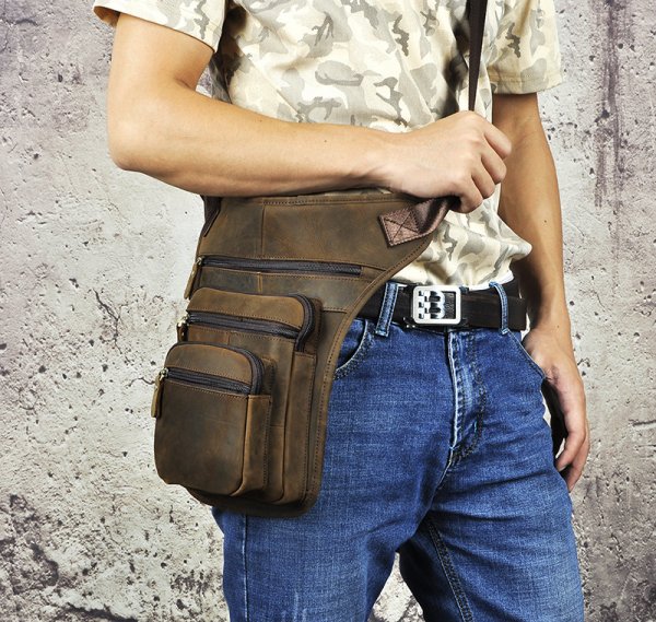 Men's Retro Outdoor Cell Phone Camera Waist Bag