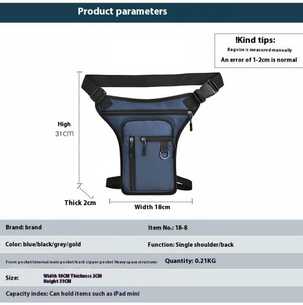 Men's Waist And Leg Bag Multi-functional Waterproof Shoulder