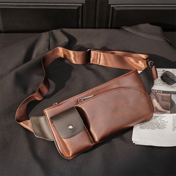 Men's Retro Chest Bag Messenger Bag Sports Small Bag Casual Waist Bag