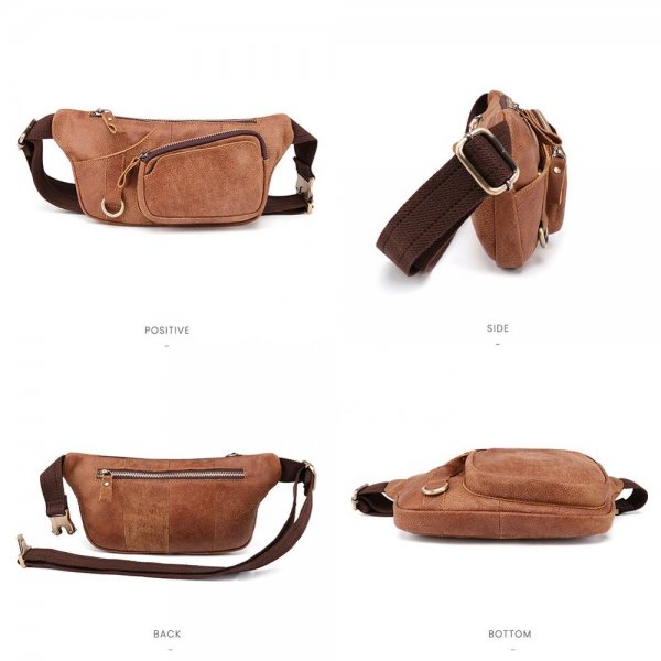 Crossbody Phone Waist Chest Bag Top Leather Men's Bag