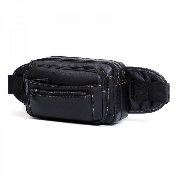 Multifunction Sports Outdoor Leather Men's Waist Bag